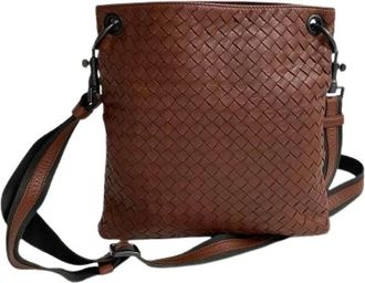 Bottega Veneta Pre-owned Cross Body Bags, female, Brown, Size: ONE SIZE Pre-owned Leather Shoulder Bag