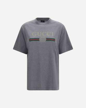 Gucci Cotton and silk jersey printed T-shirt Female S