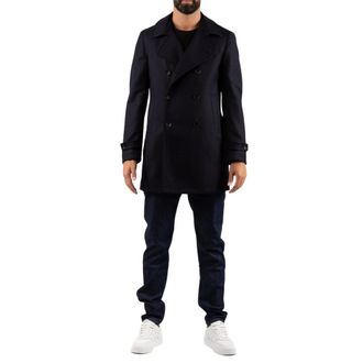 Tagliatore Double-Breasted Coats, male, Blue, Size: M Charlie Coat