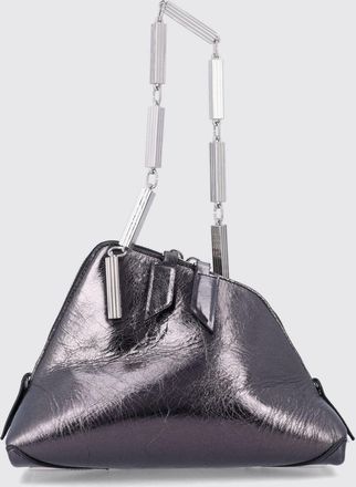 The Attico Borsa mini a mano La Scala in pelle crackl&egrave; con manico metallico