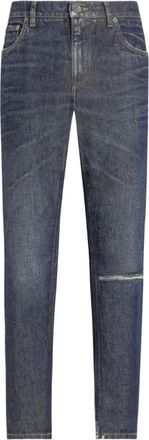 Dolce & Gabbana Blauwe Straight Leg Jeans - Heren - Slim Fit Jeans - Blauw - L - Denim - Jeans