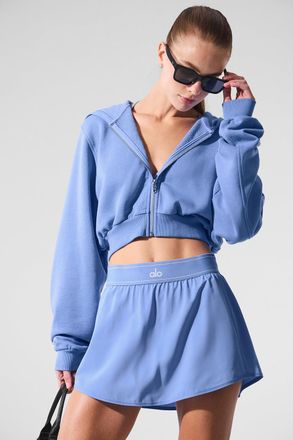 Alo | Sweet Escape Zip Up Hoodie in Crystal Clear Blue, Size: XS