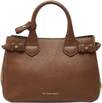 Burberry Pre-owned Handbags, female, Brown, Size: ONE SIZE Pre-owned Leather Handbag