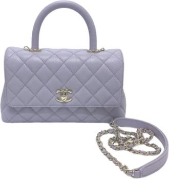 Chanel Pre-owned Leather chanel-bags - Dames - Vintage Handtas - Paars - ONE Size - Leer - Vintage
