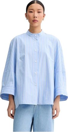 Munthe Dames, Blouses & Shirts, Blauw, Maat: XS Katoen