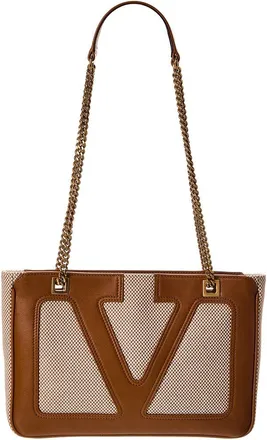 Valentino Viva Small Canvas & Leather Tote