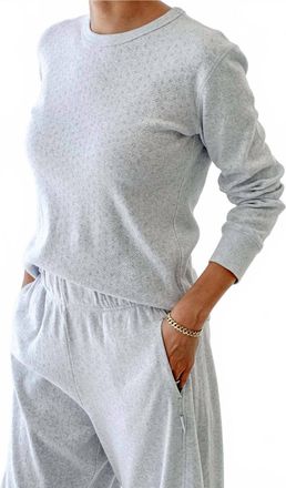 Le Bon Shoppe Pointelle Fundamental Shirt In Icy Gray