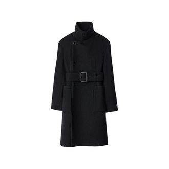 Christophe Lemaire Fitted Wrap Coat In Felted Wool And Alpaca Blend