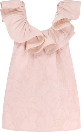 Elisabetta Franchi Floral Jacquard Mini Dress With Ruches-Donna