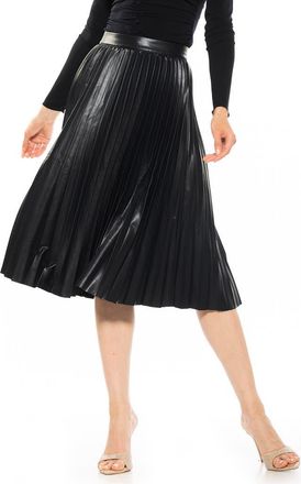 Alexia Admor Luca High Waist Pleated Faux Leather Skirt in Black at Nordstrom Rack, Size X-Small