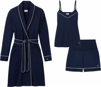 Petite Plume The Must Have 3-Piece Cotton Maternity Set in Navy at Nordstrom, Size X-Large