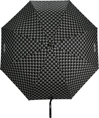 Moschino monogram-print umbrella - unisex - Polyester - One Size - Black