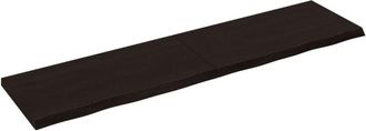 vidaXL Wall Shelf Dark Brown 160x40x(2-4) cm Treated Solid Wood Oak Vidaxl