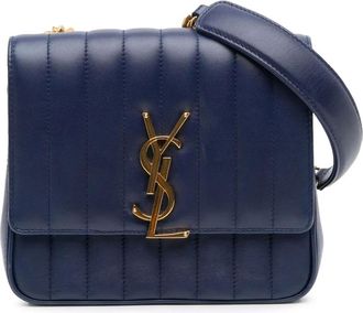 Saint Laurent 2018 Vicky crossbodytas met kettinghengsel en monogram - Blauw