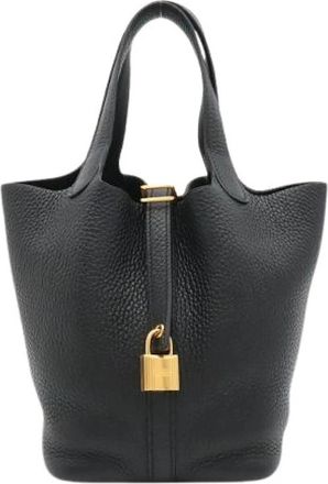 Herm&egrave;s Pre-owned Vintage Bucket Bag - Dames - Vintage Tas - Zwart - ONE Size - Leer - Vintage