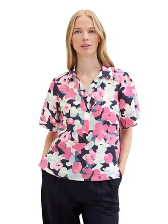 Tom Tailor Druckbluse TOM TAILOR, Damen, Gr. 34, pink (pink colorful floral design), Web, Obermaterial: 80% Viskose, 20% Polyamid, gebl&uuml;mt, gemustert, bequem nor