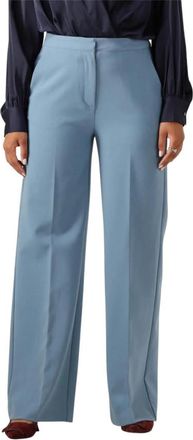 Another Label Blauwe Moore Broek voor Vrouwen - Dames - Straight fit broeken - Blauw - XS - Polyester - Broeken
