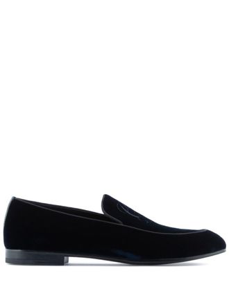 Giorgio Armani Navy Slip On Loafers