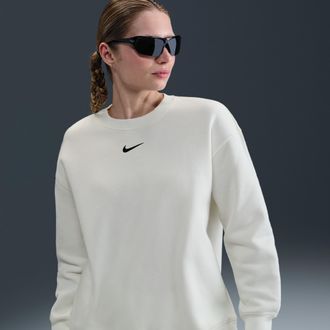 Nike Womens Nike Sportswear Phoenix Fleece Oversized Crew-Neck Sweatshirt in Purple | FZ4270-502