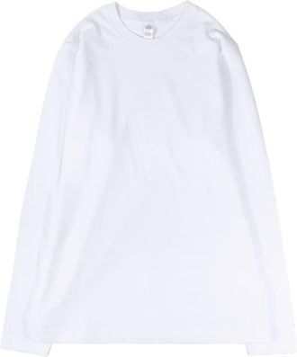 Generic Cotton Long Sleeve T-Shirt Bottoming Shirt Round Neck top Women Men (as8, Alpha, s, Regular, Regular, White)