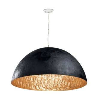 Netlighting Magma 3 Light Dome Ceiling Pendant Black Gold E27