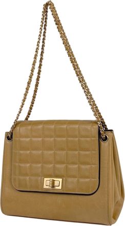 Chanel 2.55 Beige Leather Shoulder Bag Tote Bag (Pre-Owned)