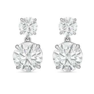 Diana M. Jewels 14KT WG 20.00 Ct TW of Lab grown round diamonds drop earrings