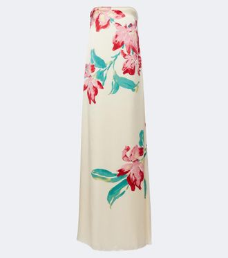 Rebecca Vallance Vestido largo Sunblush de seda floral