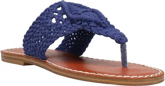 Mia Vivian GS1295210 Sandals Womens Blue Crochet Thong Flip Flop Hawk2880