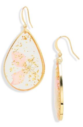 BP. Pressed Flower Drop Earrings in Gold- Multi at Nordstrom