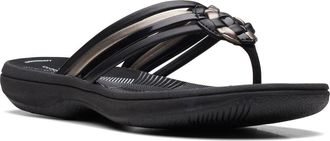 Clarks Breeze Coral Thong Sandal in Black Combi at Nordstrom Rack, Size 10