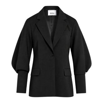 Erika Cavallini Semi Couture Americana de lana de un solo bot&oacute;n - Jackets - Mujer - Negro - XL