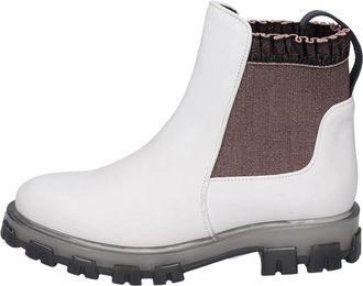 Stokton Leren Enkellaarzen voor Vrouwen - Dames - Chelseaboots - Wit - 37 EU - Leer - Schoenen