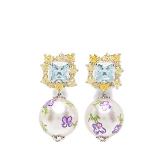 Shushu/Tong Floral-print Drop Earrings
