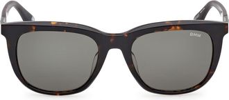 BMW 53mm Sunglasses in Dark Havana /Green at Nordstrom Rack