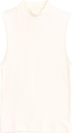 Knowledge Cotton Apparel High Neck Rib Top Top f&uuml;r Damen | wei&szlig;