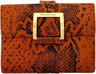 Saint Laurent Black Orange Leather Wallet (Bi-Fold) (Pre-Owned)