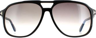 Tom Ford Aviator Mens Shiny Black Smoke Gradient Raoul FT0753 - One Size