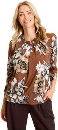 In Front Grazia Blouse 3/4 Mouwen - Dames - Blouses - Bruin - XL - Polyester - Overhemden
