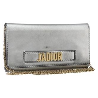 Dior Pre-owned Clutches, female, Gray, Size: ONE SIZE Pre-owned Jadior Croisiere Chain Wallet