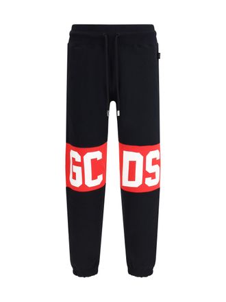 GCDS Brushed Cotton with Logo Band Joggers - Black