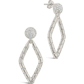 Sterling Forever Gisele Cubic Zirconia Geometric Drop Earrings in Silver at Nordstrom Rack