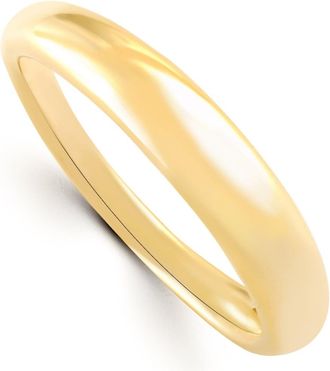 Pompeii3 Womens 14k Yellow Gold Stackable High Tapered Dome Polished Band Shiny Ring