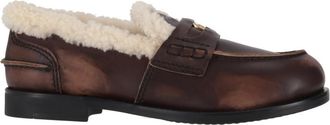 Miu Miu Dark Brown Leather Loafers