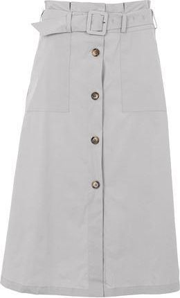 8 by YOOX COTTON BLEND TWILL FULL-BUTTON A-LINE UTILITY SKIRT