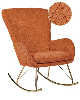 Beliani Mecedora boucl&eacute; naranja