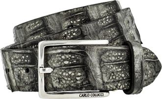 Carlo Colucci Heren, Accessoires, Grijs, Maat: 90 CM Leer