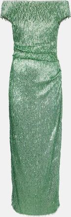 Erdem Beaded off-shoulder midi dress