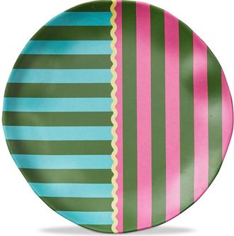 Tag Cabana Stripe Melamine App Plate Multi Melamine Summer in Green at Nordstrom