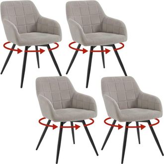 Woltu Woltu - Sill&oacute;n Giratorio Tapizado Moderno (4 Unidades), Color Gris Claro